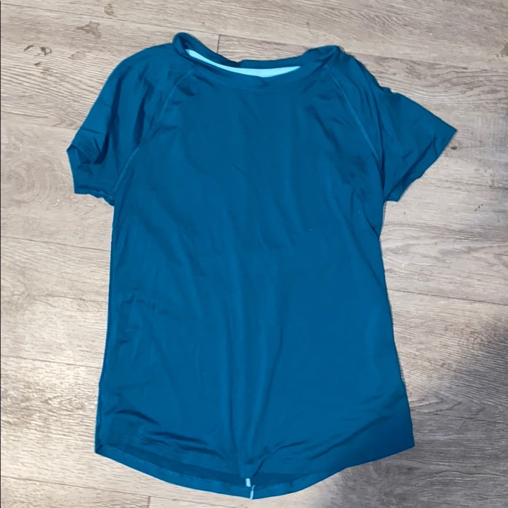 teal athletic shirt